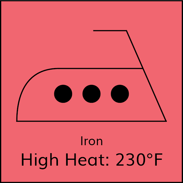 laundry symbol iron on high heat