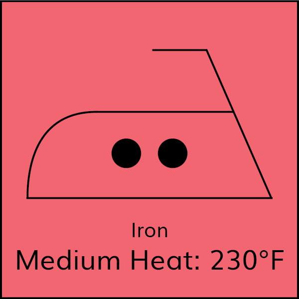 laundry symbol iron on medium heat