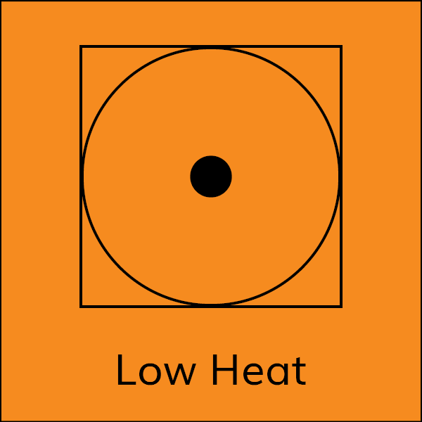 laundry symbol tumble dry low heat